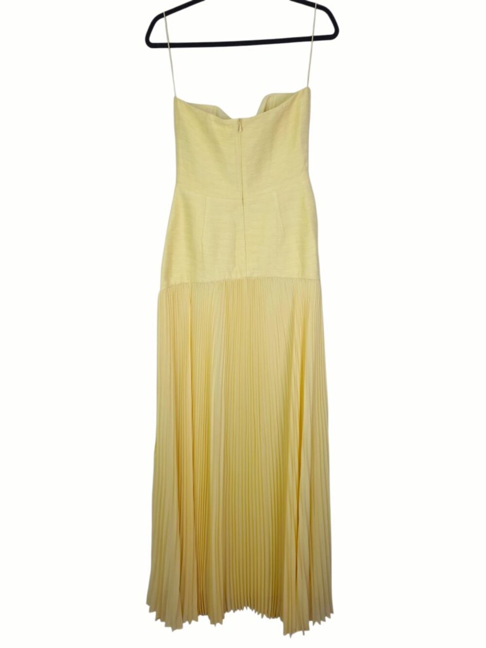 Alexis Sunniva Dress Yellow Pleated Strapless Plissé Maxi Gown NWT Size S - Picture 7 of 12